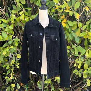 NWT Banana Republic Black Trucker Corduroy Jacket